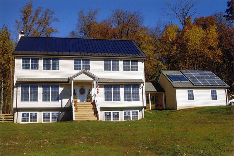 Solar panels on a residential roof