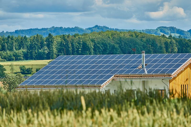Solar panels on a residential roof